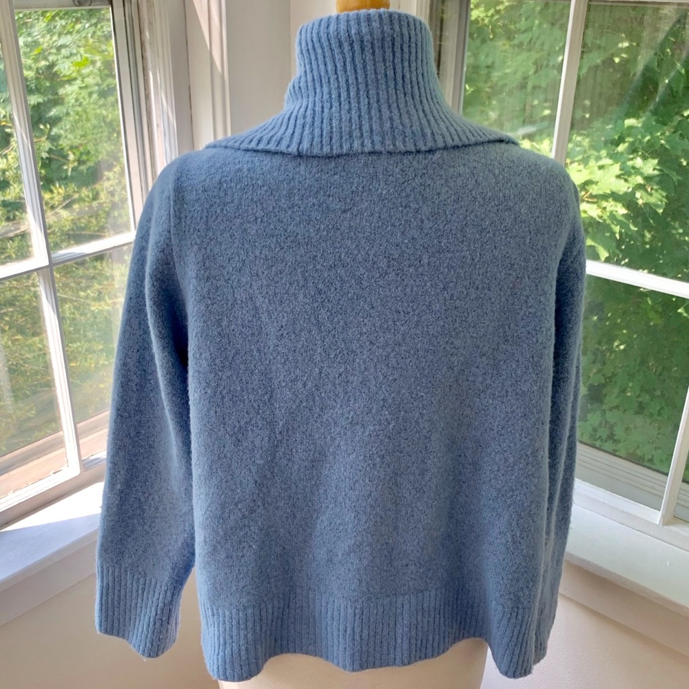 Jones New York Light Blue Ribbed Shawl Collar Cardigan - Picture 5 of 9